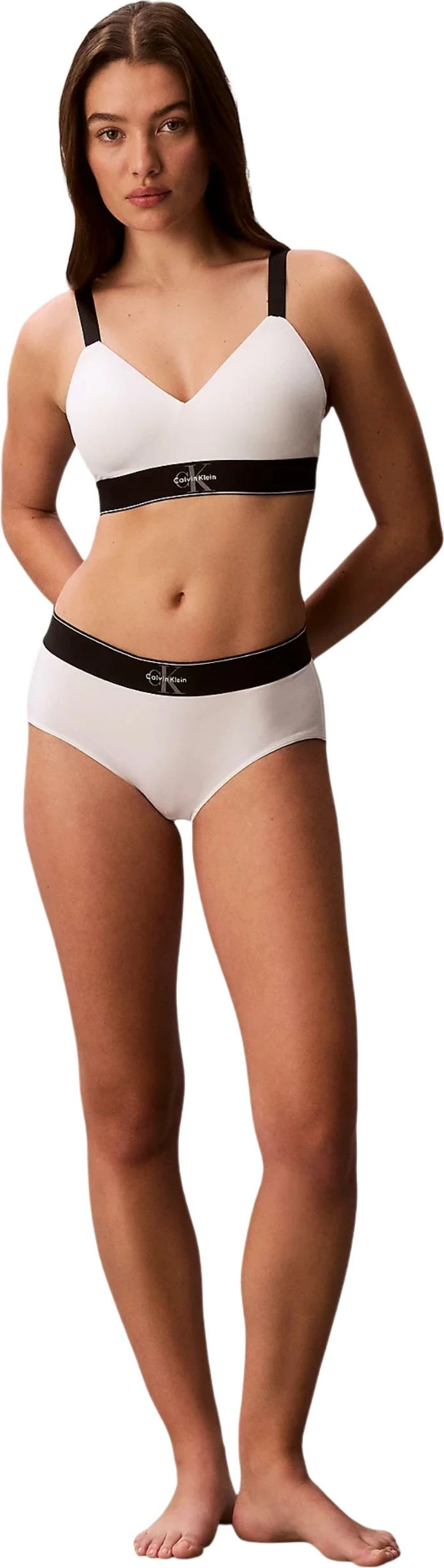 Sutjenë bralette Calvin Klein Underwear LV00QF8877 për femra, e bardhë