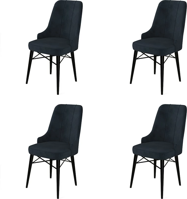Set karrigash (4 copë), Hanah Home, Pare, antracit, e zezë