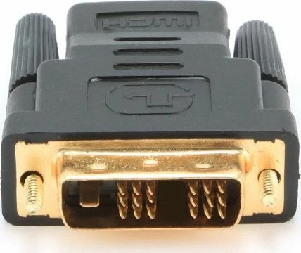 Adapter Gembird A-HDMI-DVI-2 HDMI në DVI-D (HDMI femër - DVI mashkull), gold-plated, Black