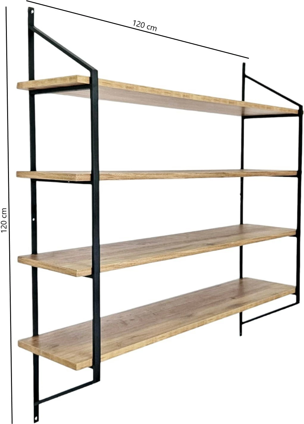 Raft muri Skye Decor, ngjyrë e zezë dhe Atlantic Pine, Raffy4