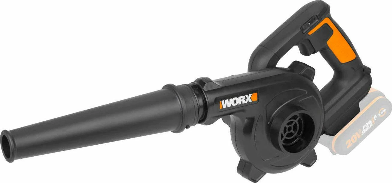 Fryrëse gjethe Worx WX094.9 20V, 260 km/h, 3 shpejtësi, e zezë/portokalli, pa bateri/pa karikues