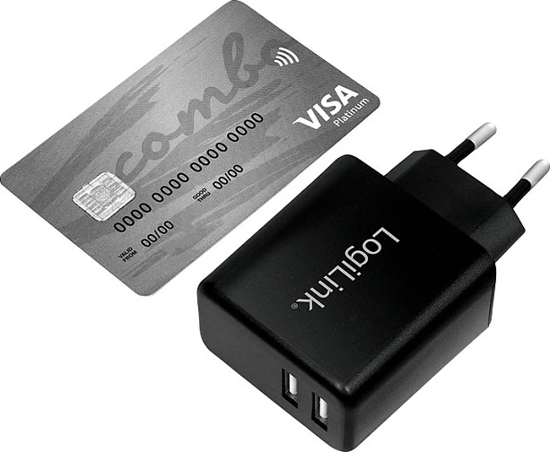 Karikues USB-A LogiLink, 12 W, 2 porta (2x USB-A), i zi