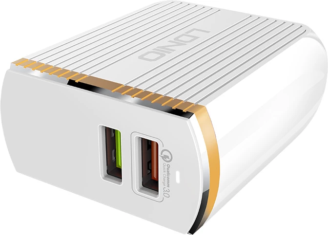 Karikues muri LDNIO A2502Q 30W 220V 2x USB (1x QC 3.0 + 1x 2.4A) me kabllo Micro-USB, i bardhë