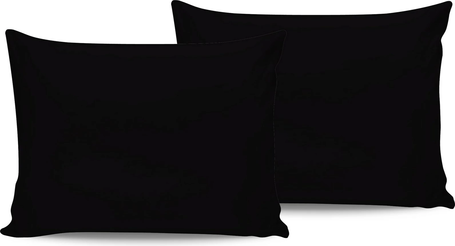 Set këllëfësh jastëku satin, 2 copë, ngjyrë e zezë, L'essentiel