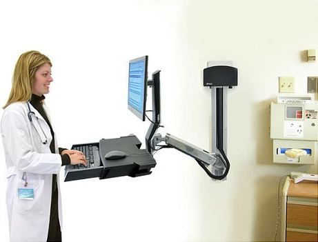 Stacion pune për monitor Ergotron StyleView Sit-Stand, montim në mur, për LCD 24", VESA 75x75/100x100, me mbajtës CPU, alumini