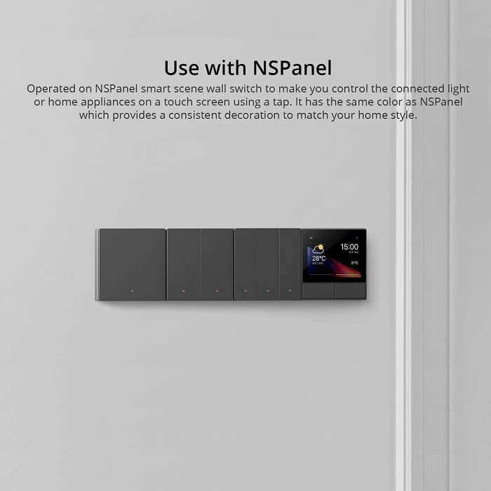 Switch muri smart SONOFF M5-1C-80, Wi‑Fi 2.4GHz, 1-kanal, standard EU, AC 120-240V, gri e errët, single