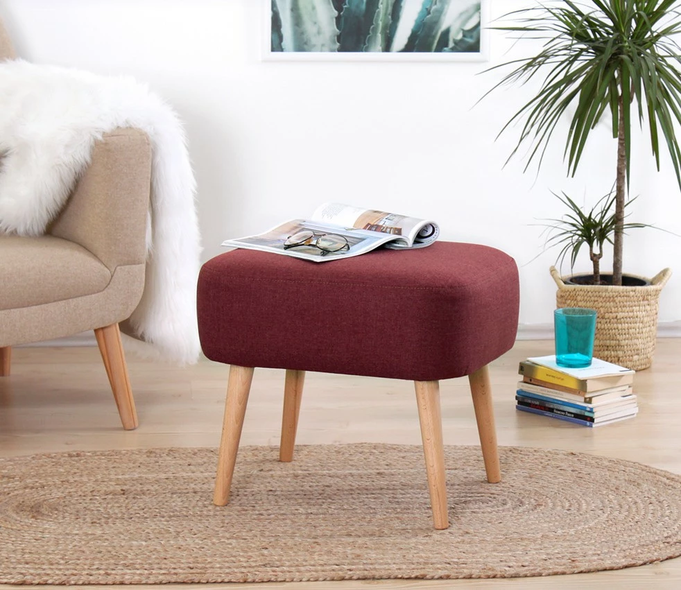 Puf Atelier del Sofa, ngjyrë e kuqe e thellë Parrot