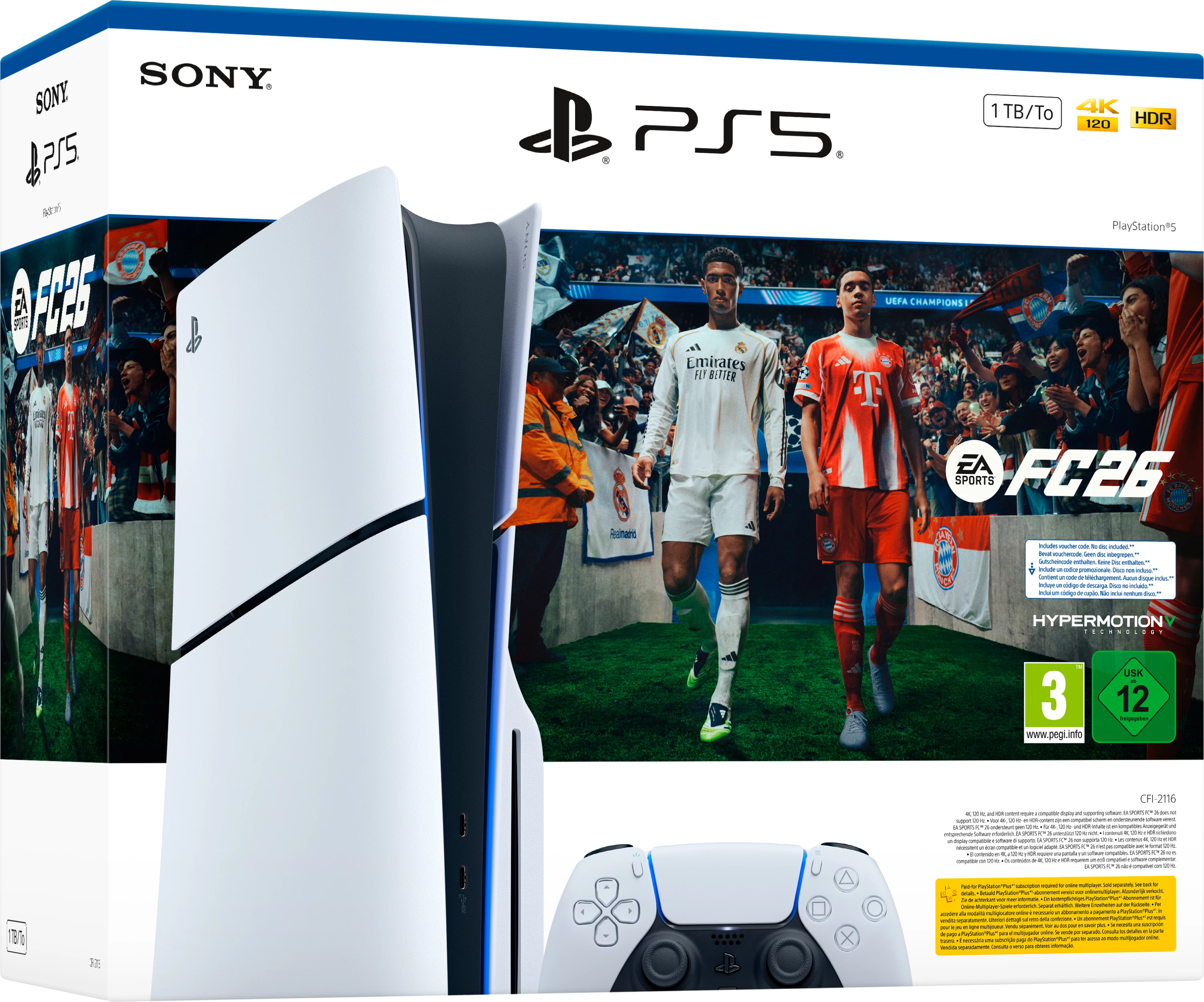 Konzolë PS5 Sony 1TB Standard Edition E Chassis bardhë + FC 26 ITA