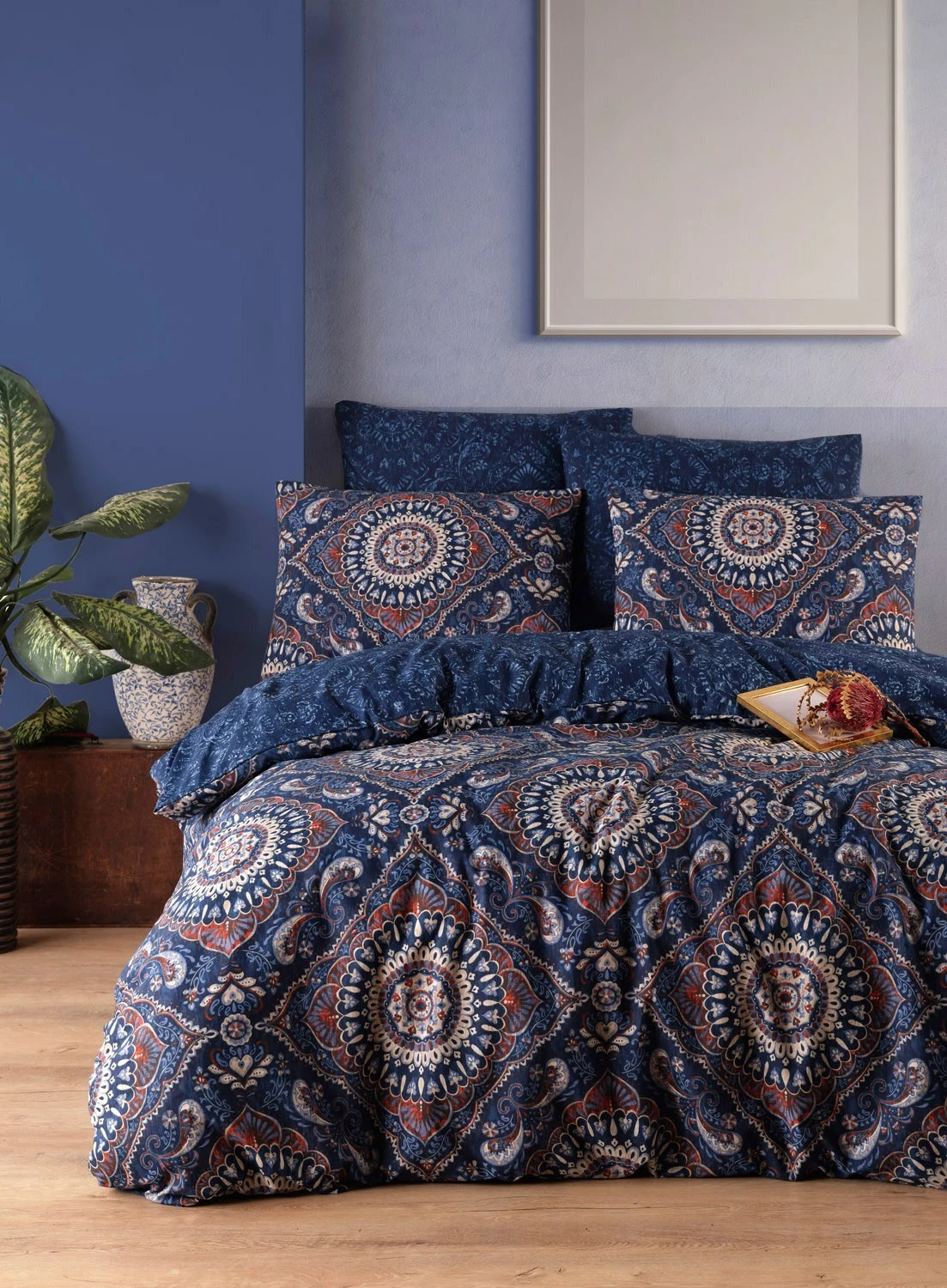 Set mbulesë jorgan XXL njësh, ngjyrë kaltër e errët, L'Essentiel Linge de Maison