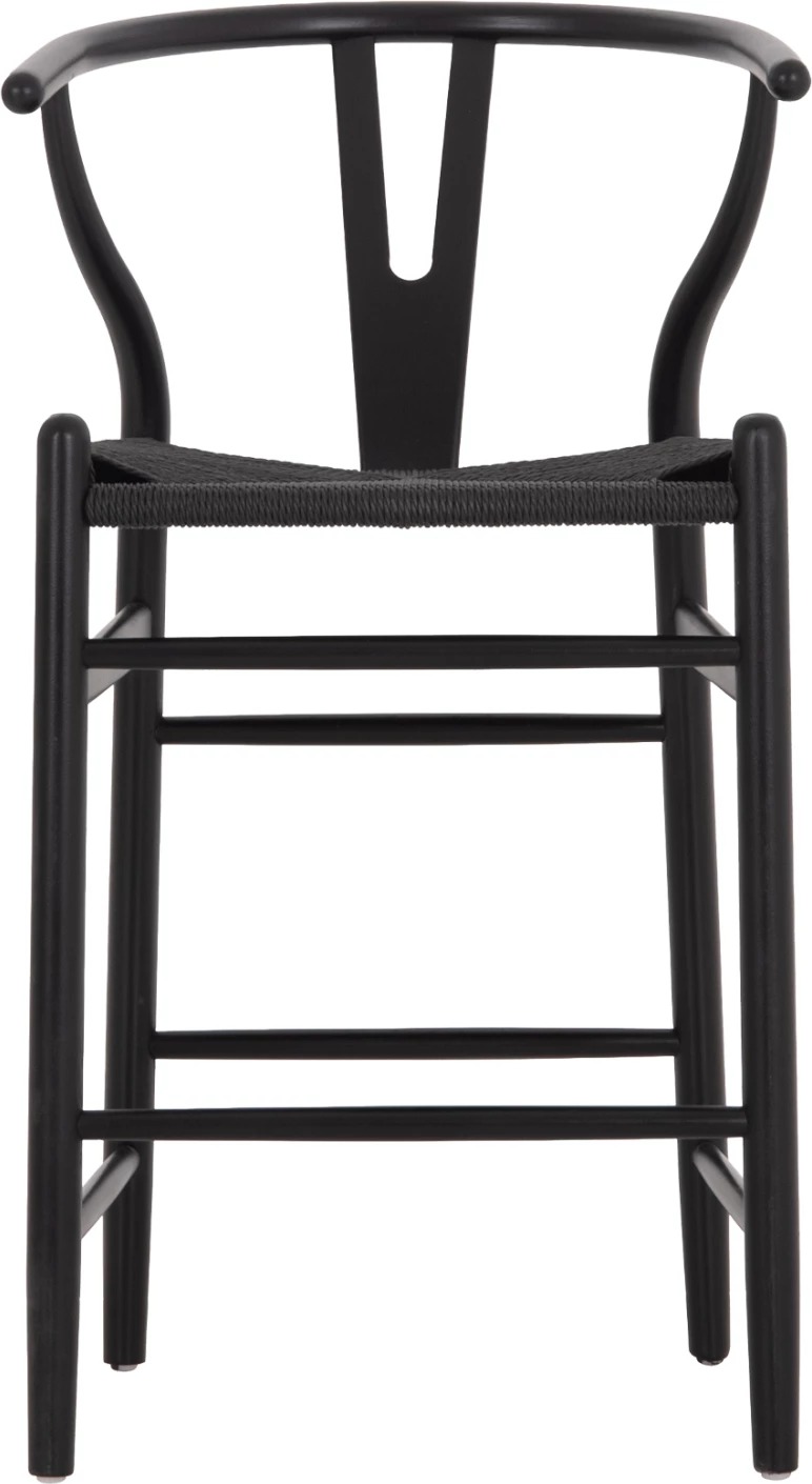 Karrige për bar BRAVE, shpinë wishbone, dru ahu, e zezë, FH9405.04, 48x53x100cm