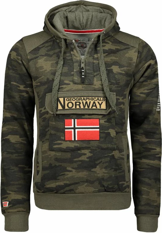 Maicë për meshkuj Geographical Norway GYMCLASS MEN CAMO 100, kaki