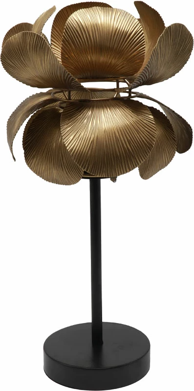 Llambë tavoline Blossom, metal, ngjyrë kafe ari, 26x26x55cm