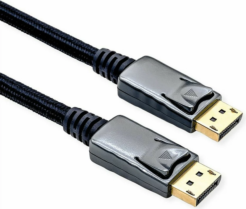 Kabl DisplayPort ROLINE V1.4, 1m, 8K, 120Hz, i zi/argjendtë
