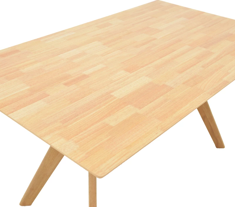 Tavolinë ngrënieje Raffles, dru natyral rubberwood dhe MDF, 150x90x76cm