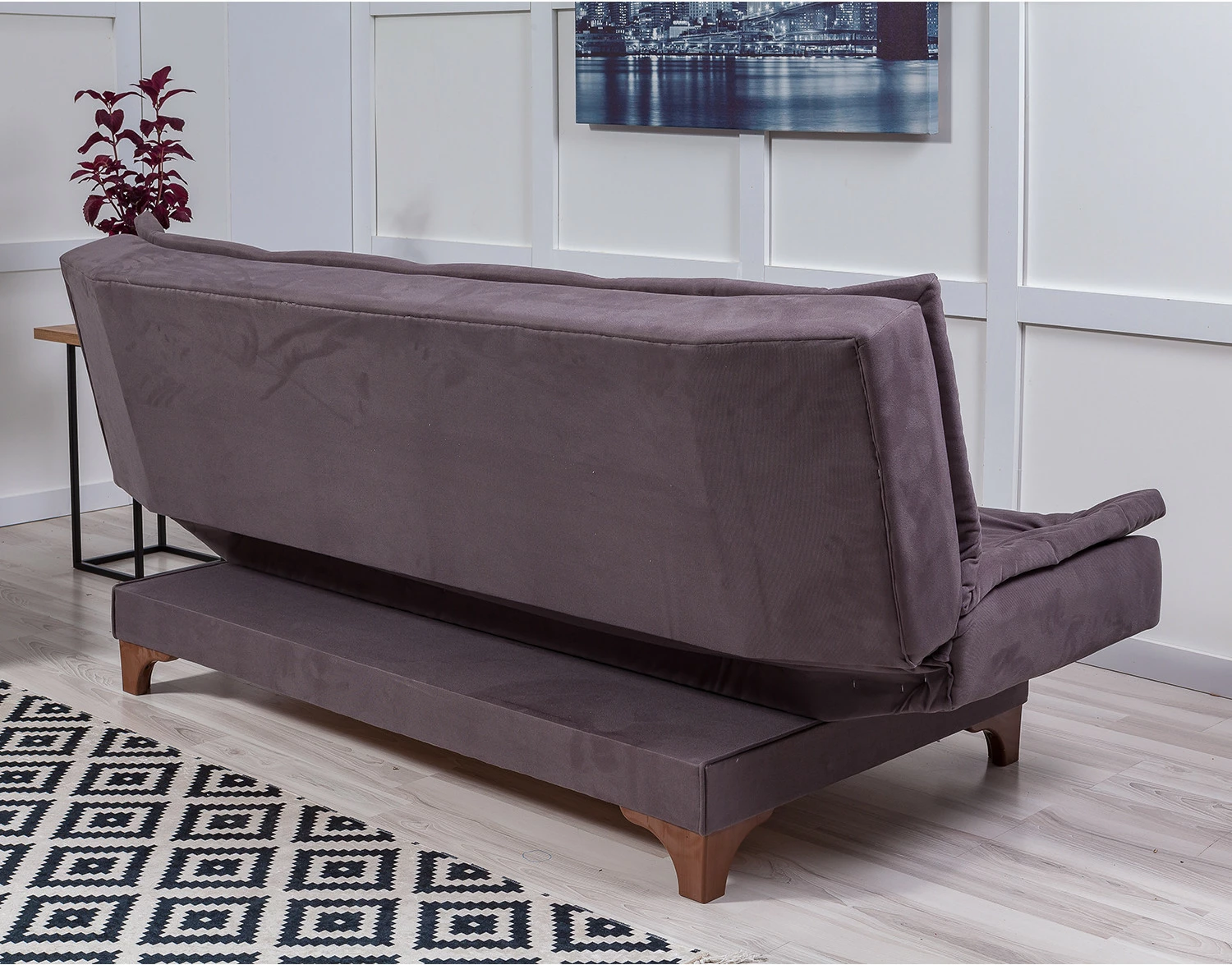 Divan-krevat treshe, ngjyrë antracit, Atelier del Sofa, Kelebek