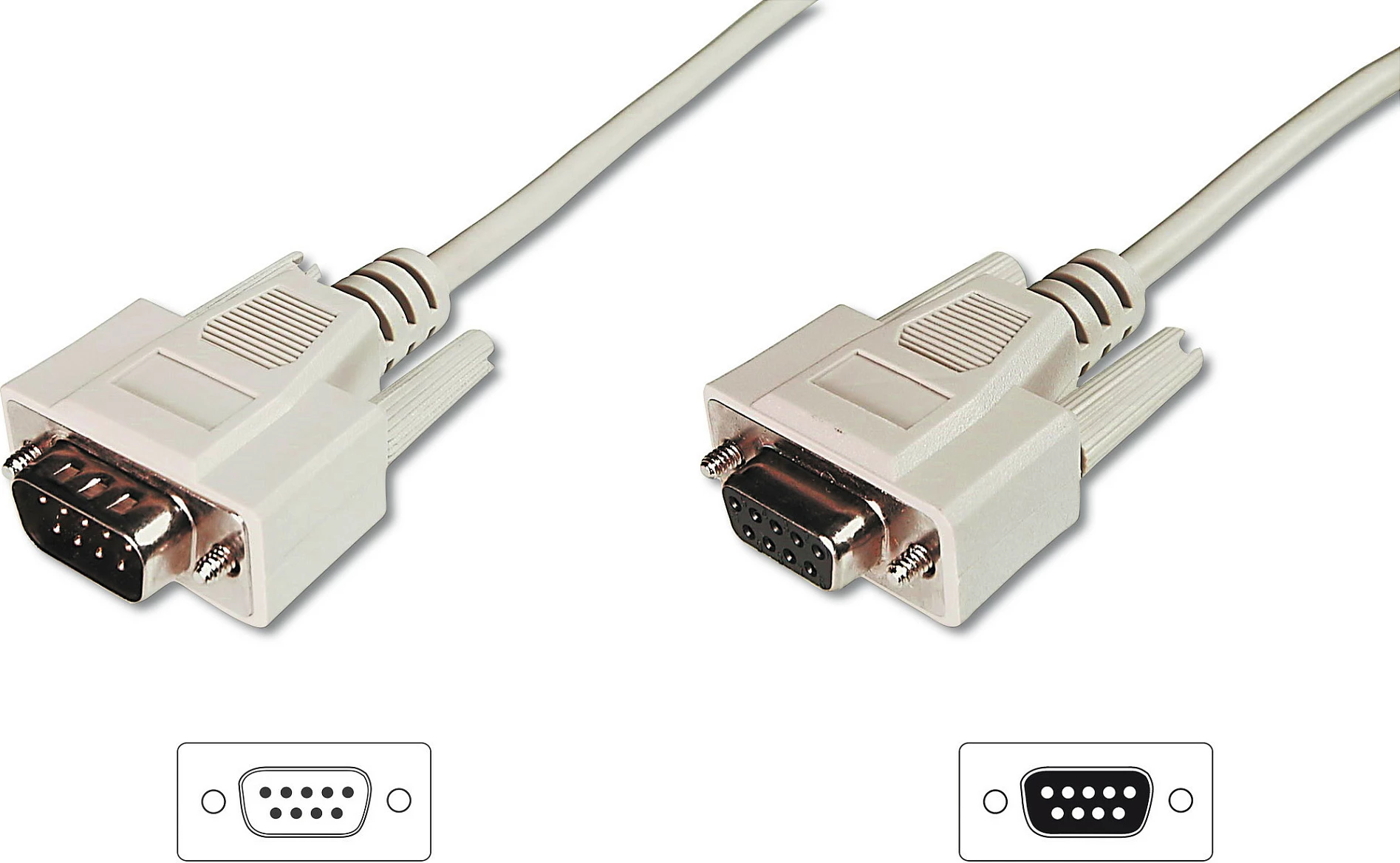 Kabllo zgjatëse D-Sub 9-pin Digitus, mashkull-femër, 5 m, bezhë