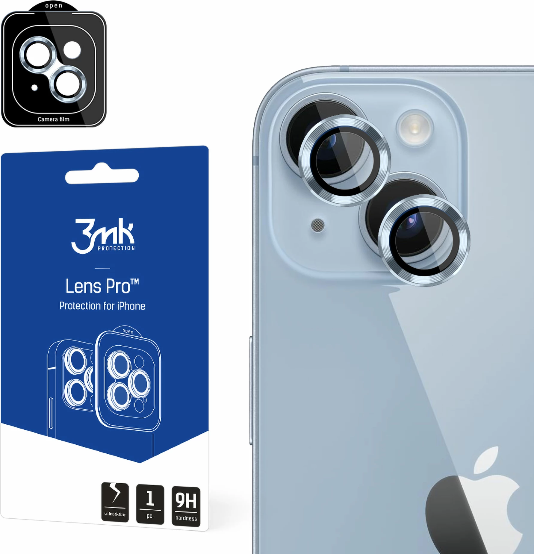 Mbrojtës xhami për kamerë 3mk Protection Lens Protection Pro për iPhone 14, Blu