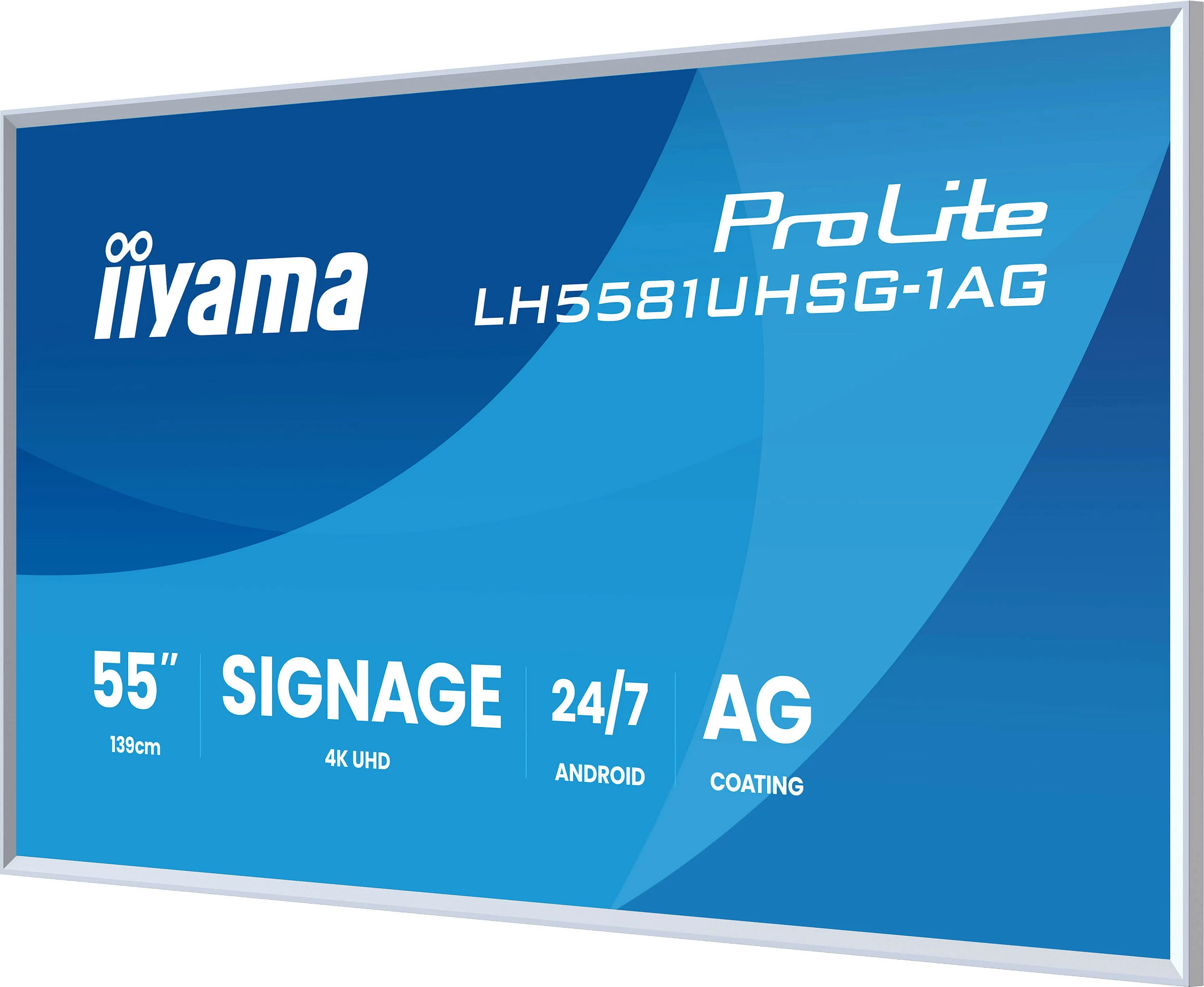 Ekran Digital Signage iiyama ProLite LH5581UHSG-1AG, 55", 4K UHD, Wi-Fi, 24/7, kornizë e bardhë