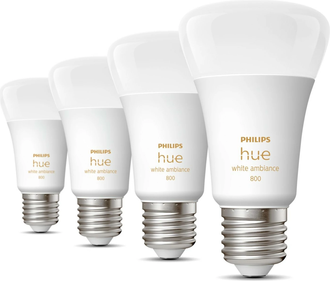 Llambë smart Philips Hue White ambience 4-pack E27, Bluetooth/Zigbee, LED, E27, A60, Bardhë