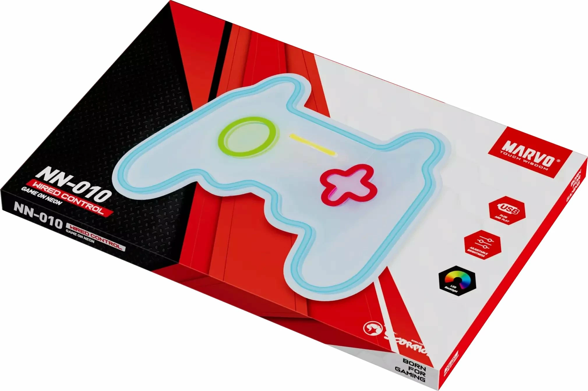 Dritë neon LED gaming Marvo Xenon 20G, USB, 41×28 cm, shumëngjyrëshe