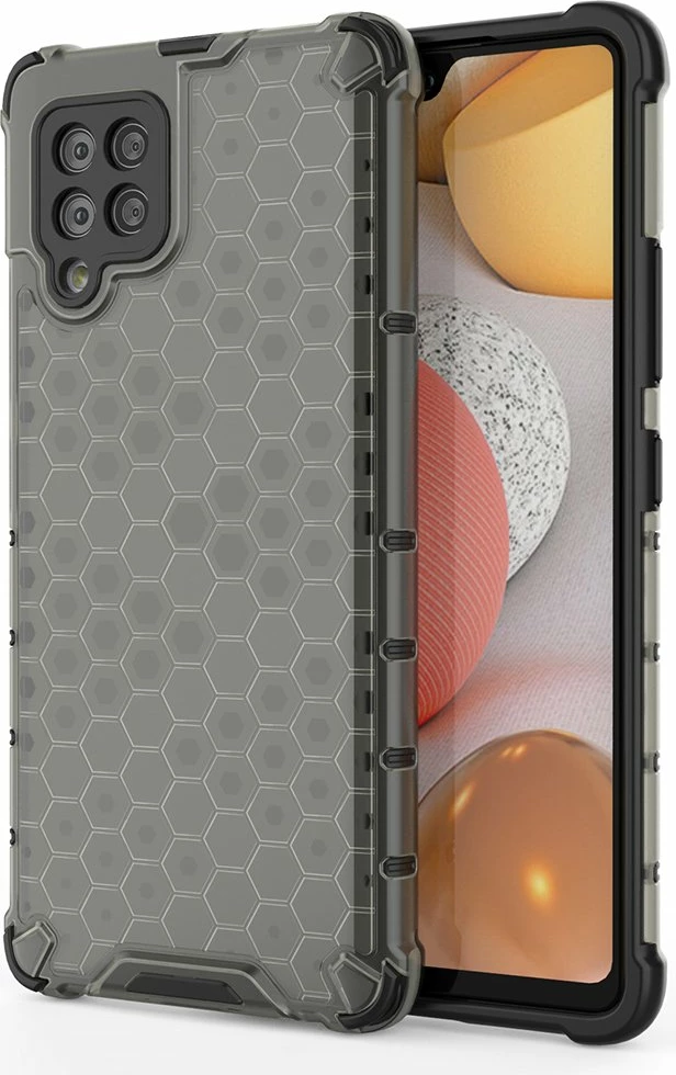 Mbështjellës Hurtel Honeycomb Case për Samsung Galaxy A42 5G, i zi