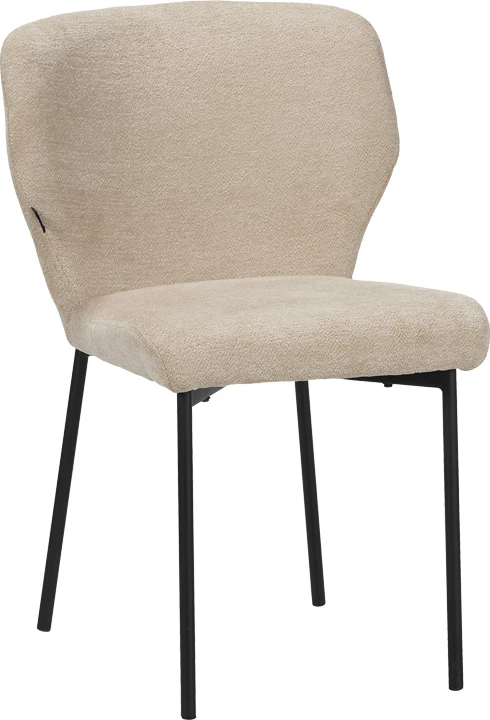 Karrige Mavier, set prej 2 copë, stof gri-bezhë, këmbë metalike të zeza, 48x61.5x82cm