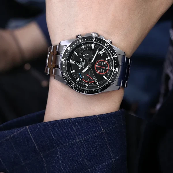 Orë dore Edifice EFV-540D-1AV, e argjendtë/zezë