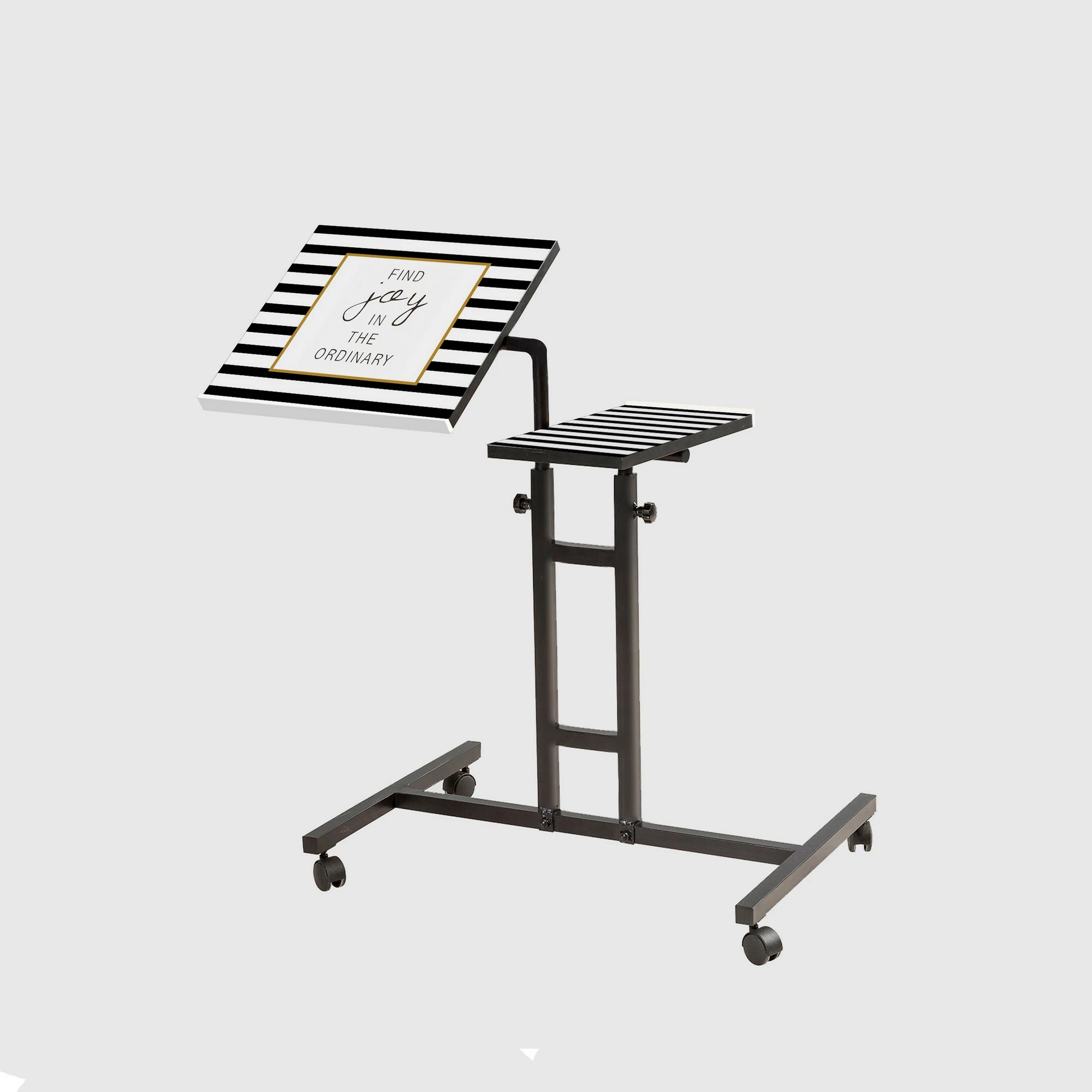 Tavolinë qëndrore për laptop, Skye Decor Glen 768, e bardhë, e zezë