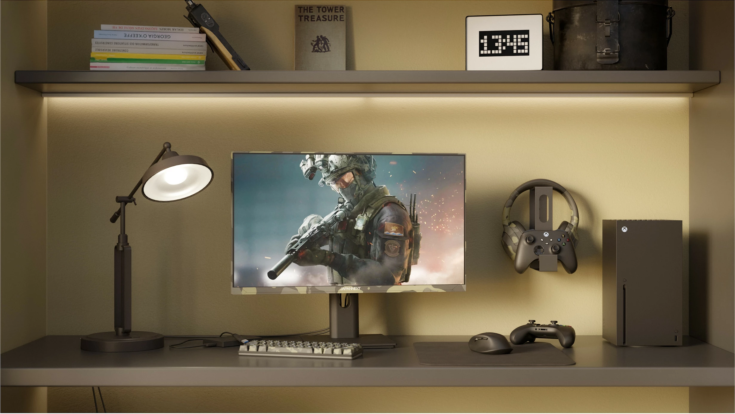 Monitor gaming JapanNext 23.8" Full HD, FreeSync, HDR, altoparlantë të integruar, i zi