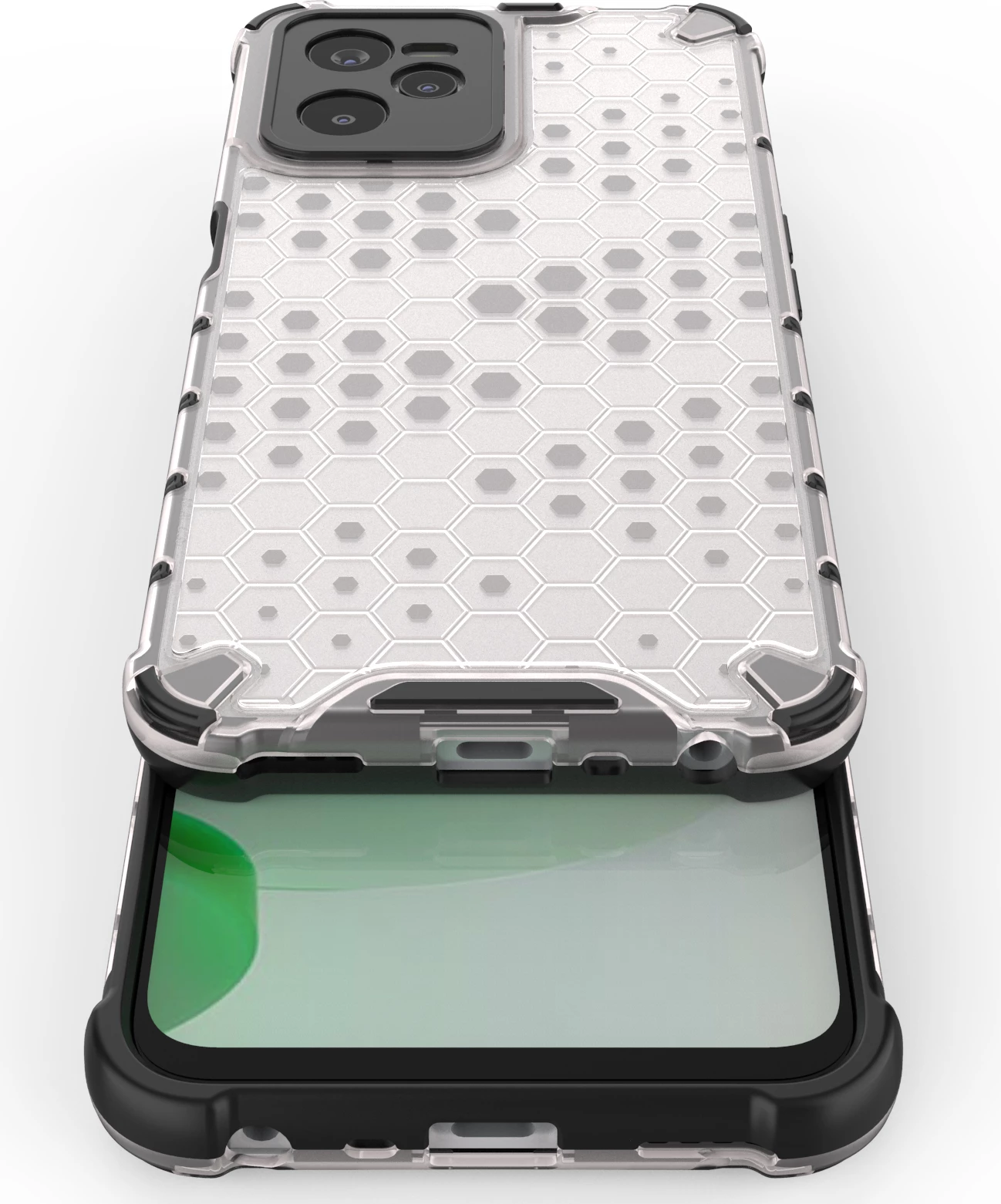 Mbështjellës Hurtel Honeycomb për Realme C35, Transparent
