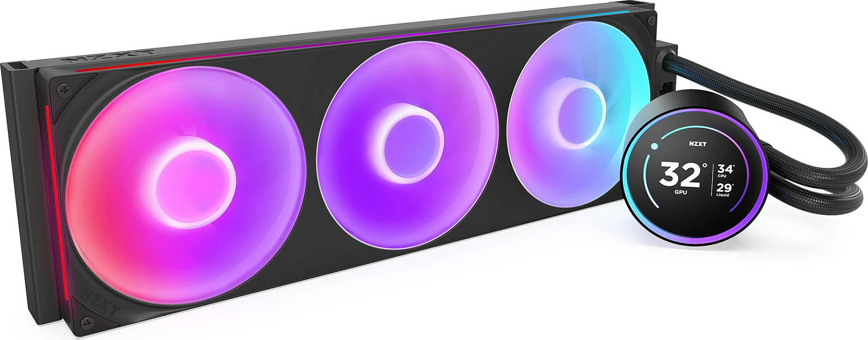 Ftohës uji AIO për CPU NZXT Kraken Elite V2 420 RGB RL-KR42E-B2, 3x140mm, ekran IPS, i zi