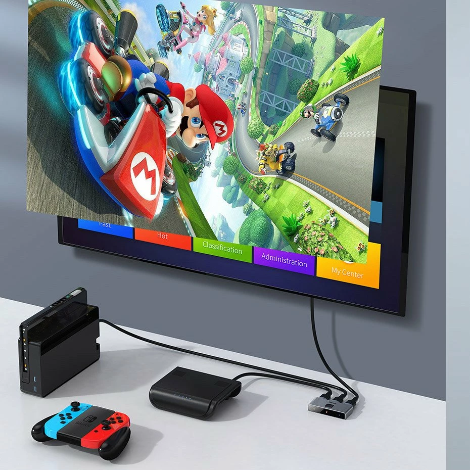 Switch HDMI Baseus CAHUB-BC0G, 2x HDMI, 4K/30Hz, Gri