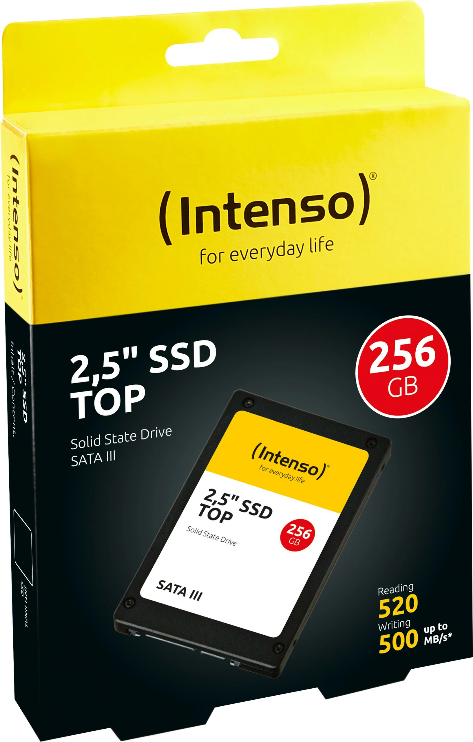 SSD Intenso Top, 256 GB, 2.5", 550 MB/s, 6 Gbit/s, e zezë