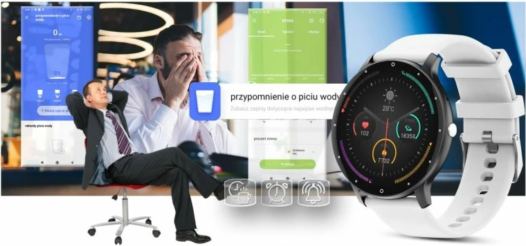 Smartwatch Gravity për të gjithë, zi/bardhë