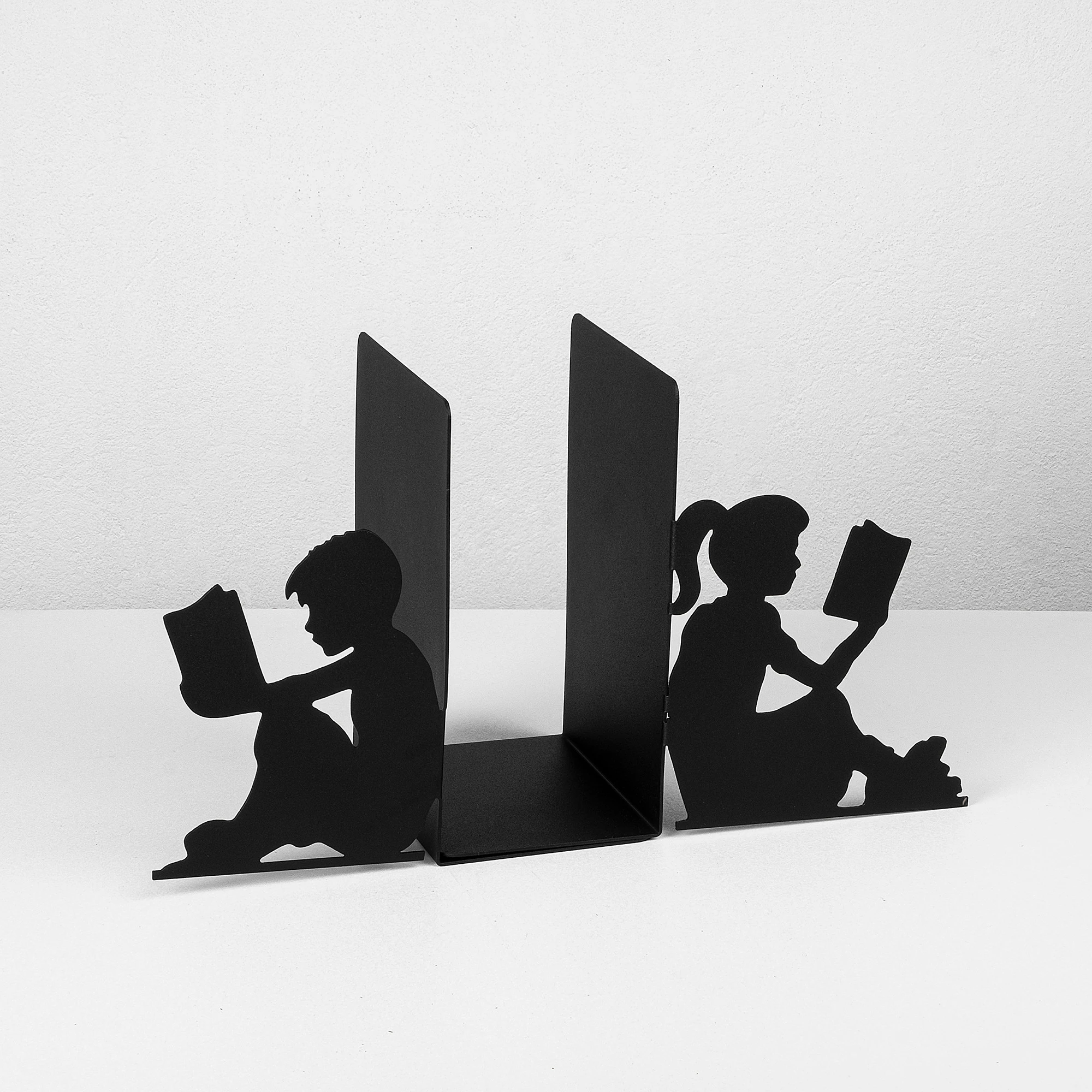 Mbajtës librash metalik Aberto Design, i zi, 40.5x14x22cm