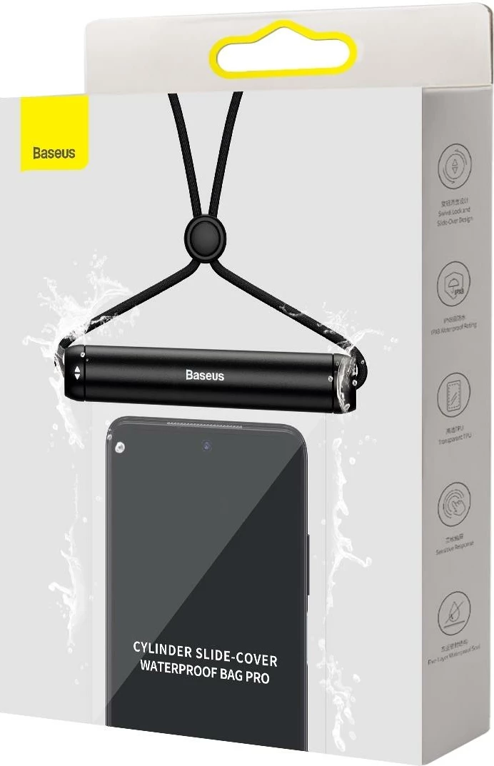 Mbështjellës Baseus FMYT000001 për celular, i papërshkueshëm nga uji, i zi