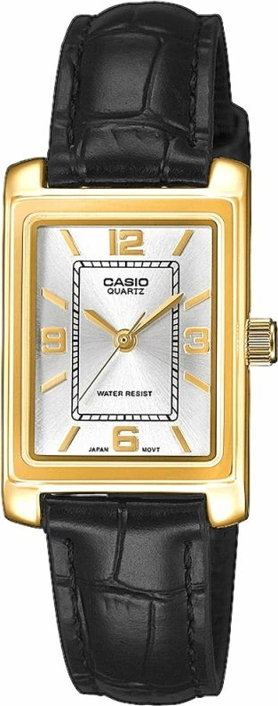 Orë dore femra Casio LTP-1234PGL-7A2EF, e zezë