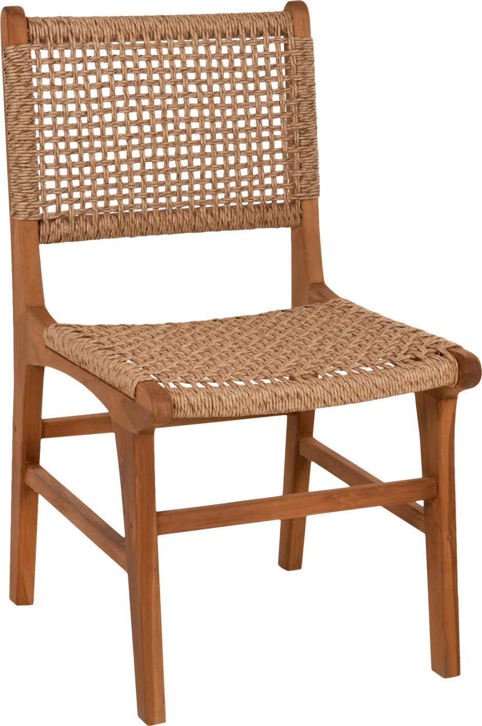 Karrige ngrënieje NESHA, dru TEAK dhe litar VIRO, 46x57x86H cm