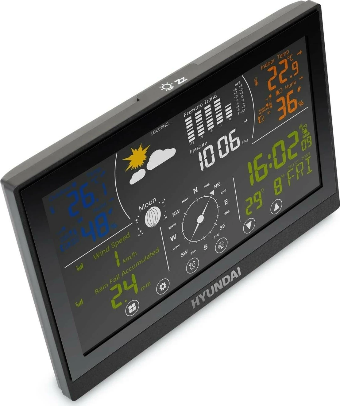 Stacion moti Hyundai HY-WSP5100RWIND, ekran me ndriçim, sensor pa tela, i zi