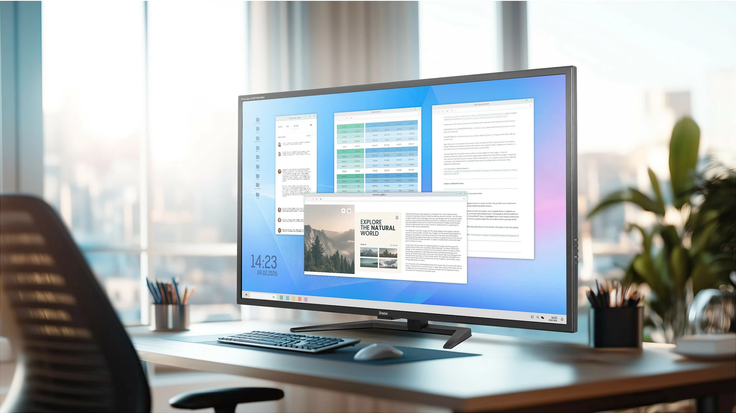 Monitor iiyama ProLite X4373UHSU-B2, 43" 4K UHD, VA, USB-C, KVM, altoparlantë, i zi mat