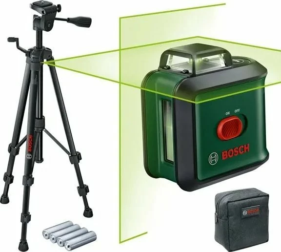 Laser nivelues Bosch UniversalLevel 360, rreze 24 m, set me tripod TT150UNI, gjelbër/zi