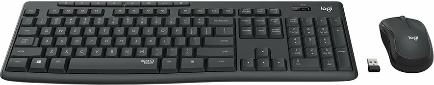 Tastierë + maus wireless Logitech MK295 Silent, USB receiver, layout HRV-SLV-SRB, grafit, set