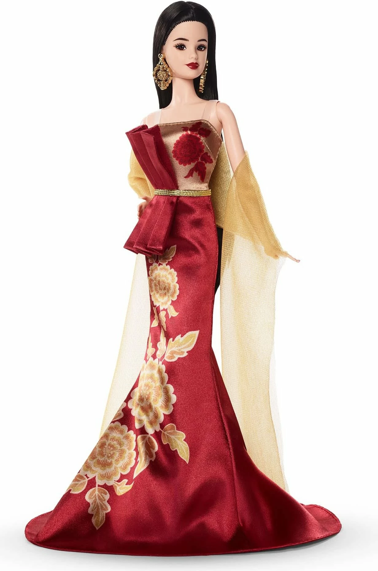 Kukull Barbie Mattel Signature Lunar New Year 2026 JJX83, koleksioniste, me stendë, e kuqe