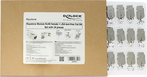 Modul Keystone RJ45/LSA DeLOCK Cat6A, metalik