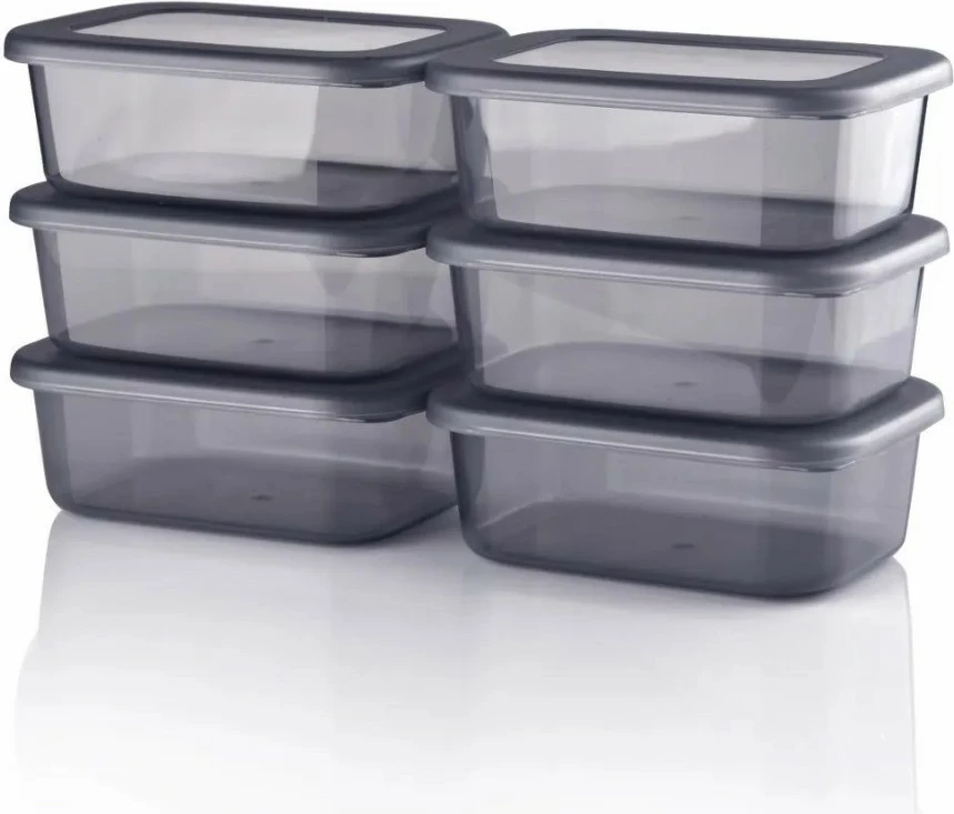 Set kuti plastike për organizim (12 copë), Hermia Concept, anthracite, 250ml