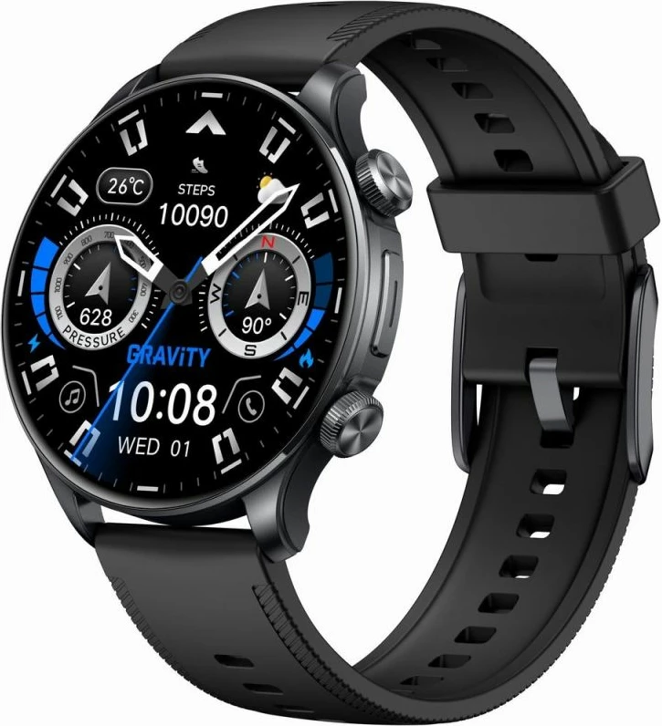 Smartwatch Gravity GT35-1, dy rripa, e zezë