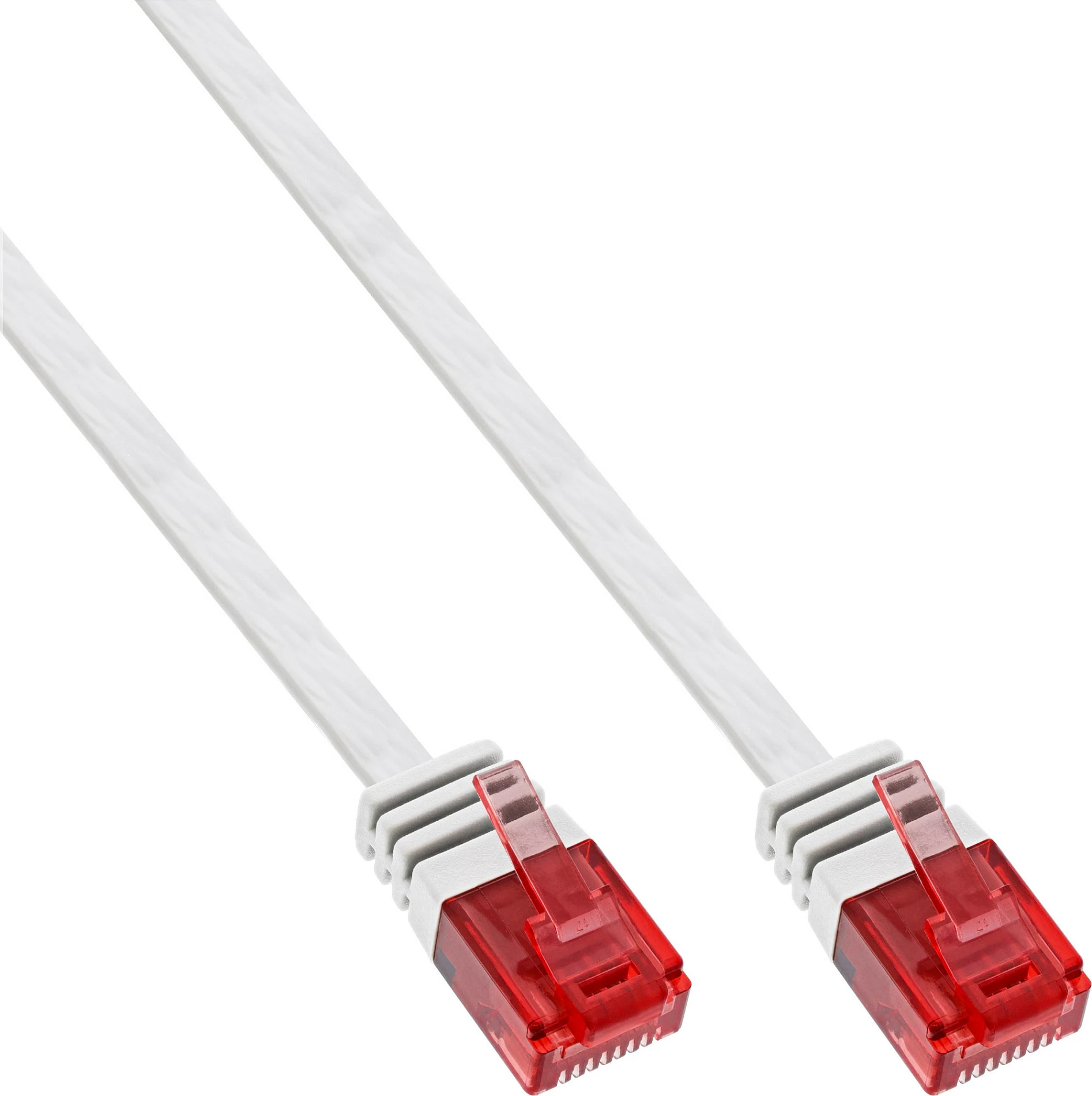 Kabllo rrjeti InLine Flat Ultraslim Cat6 2m, U/UTP, RJ45, e bardhë