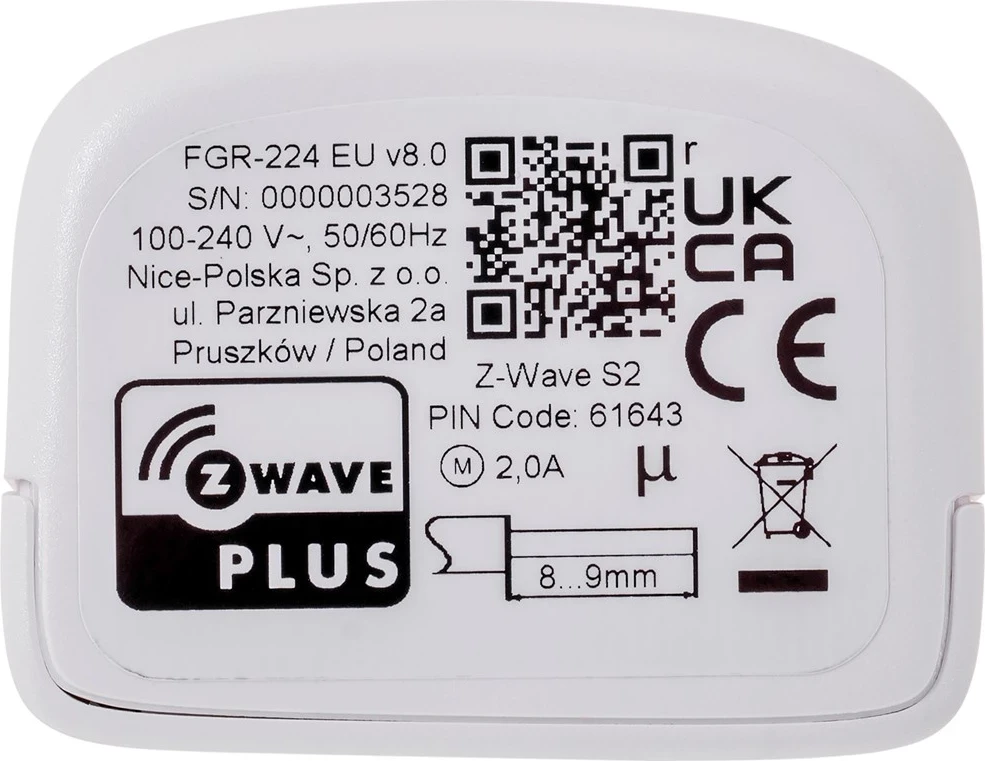 Aksesor për kontrollin e shutterave Fibaro FGR-224, ngjyrë e zezë