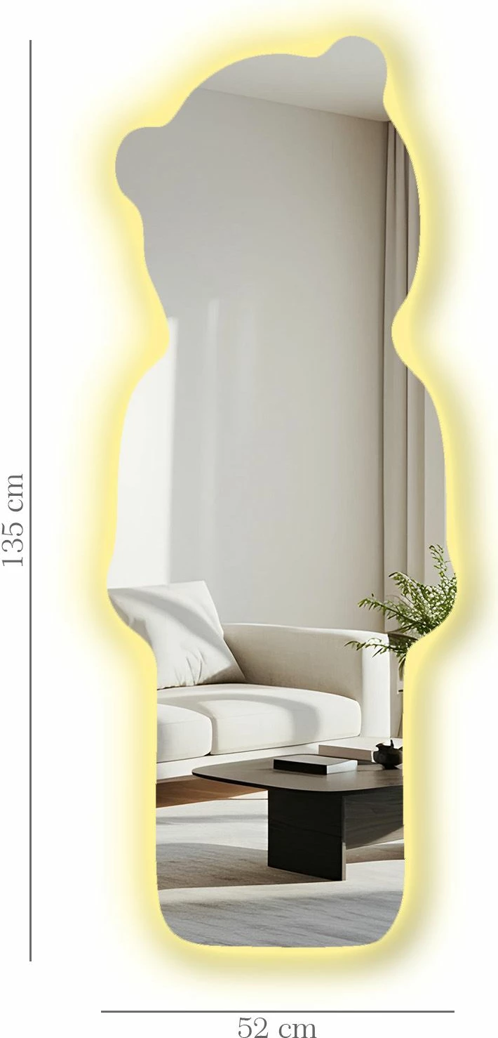 Pasqyrë me ndriçim LED, shumëngjyrëshe, Skye Decor, 52x135cm, 52135Ledayna-009