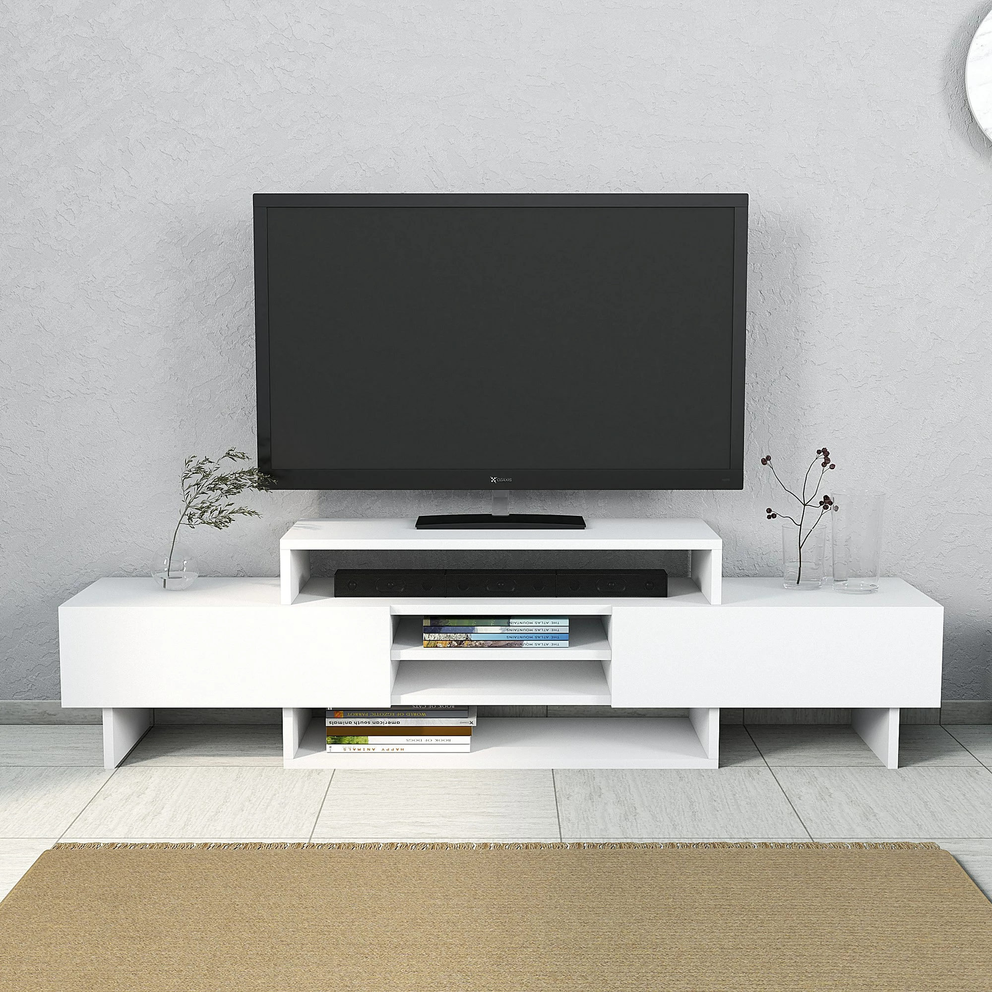 Komodë për TV Skye Decor, e bardhë